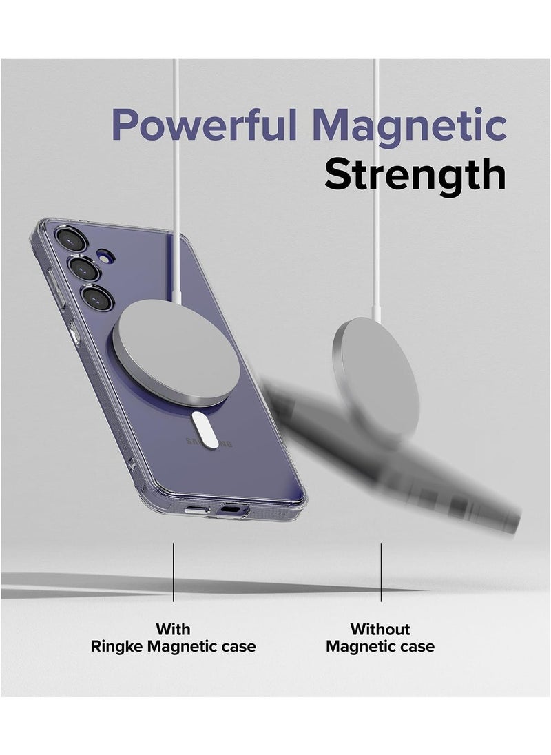 Raxoom - Fusion Magnetic [Compatible with MagSafe] Designed for Samsung Galaxy S24 Plus Case, Transparent Shockproof TPU Bumper Sturdy Protective Phone Cover for Magnetic Accessories - Clear - Image 1