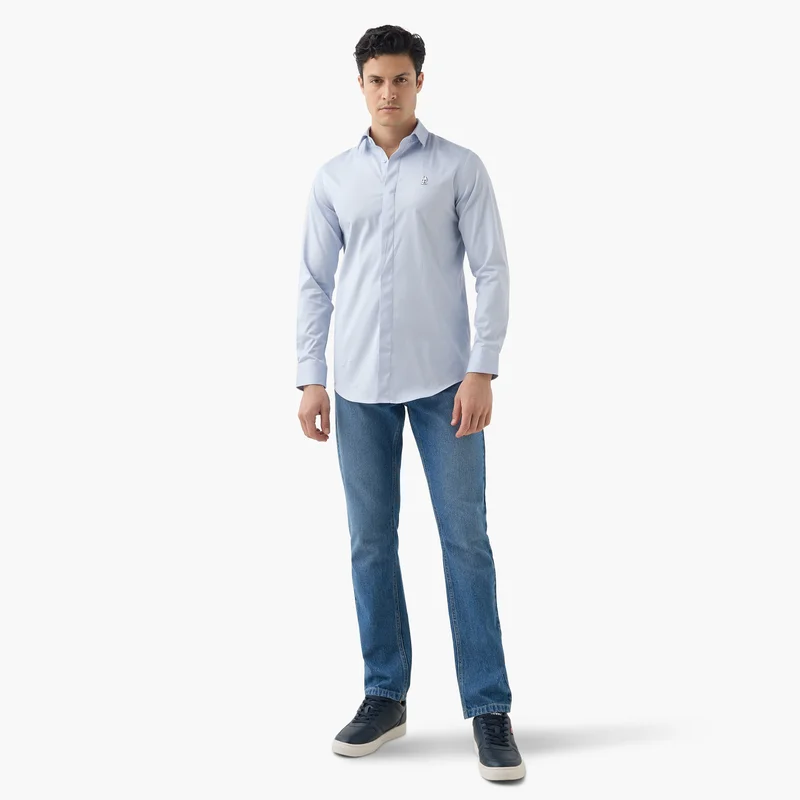 Emperor Emperor Regular Fit Logo Detail Shirt with Long Sleeves