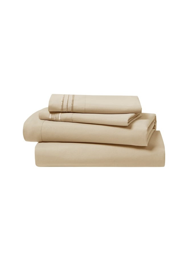 California King Sheets Set  Deep Pocket Bed Sheets For Cal King Size Bed - 4 Piece Bed Sheet Set  Extra Soft Bedding Sheets And Pillowcases  Beige Cream Sheets Cal King