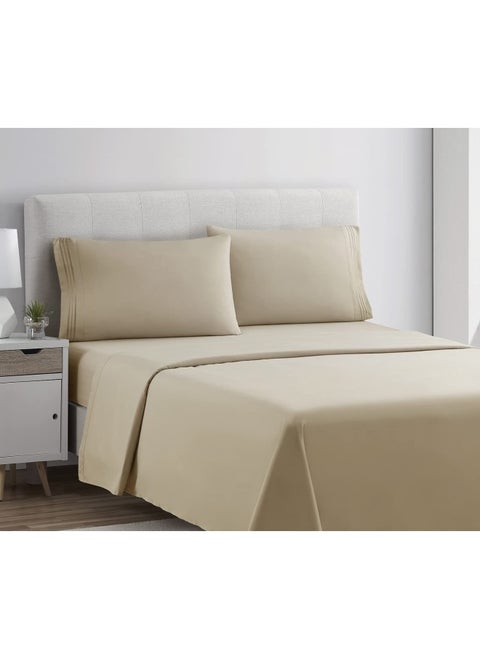 California King Sheets Set  Deep Pocket Bed Sheets For Cal King Size Bed - 4 Piece Bed Sheet Set  Extra Soft Bedding Sheets And Pillowcases  Beige Cream Sheets Cal King