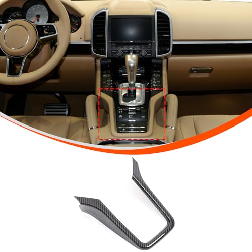 TOYCIDFG Car Center Console Gear Shift Panel Frame Decoration Cover Trim for Porsche Cayenne 2011-2017, Car Decoration Accessories (Carbon Fiber Pattern) - Image 1