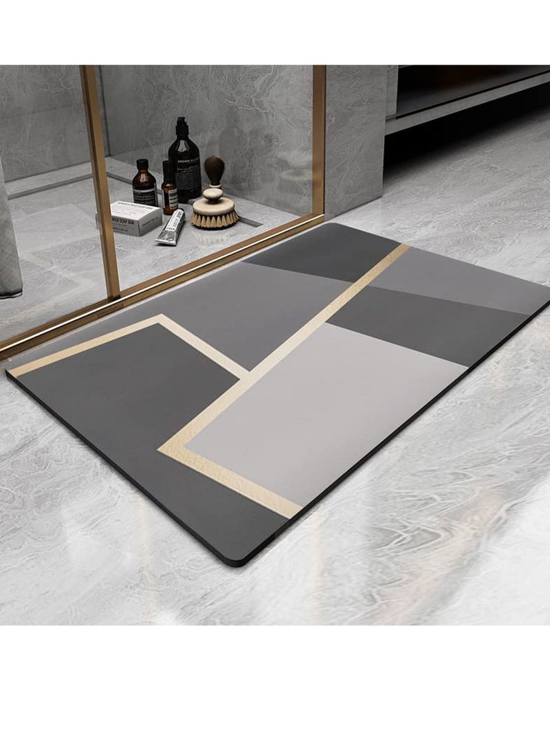 LIMOS Non-Slip Bathroom Bath Mat Rug Diatomaceous Earth Quick Dry Water Absorbent Bath Mats Rubber Backed Around The Toilet Rug Bathroom Carpets (Style E) - Image 1