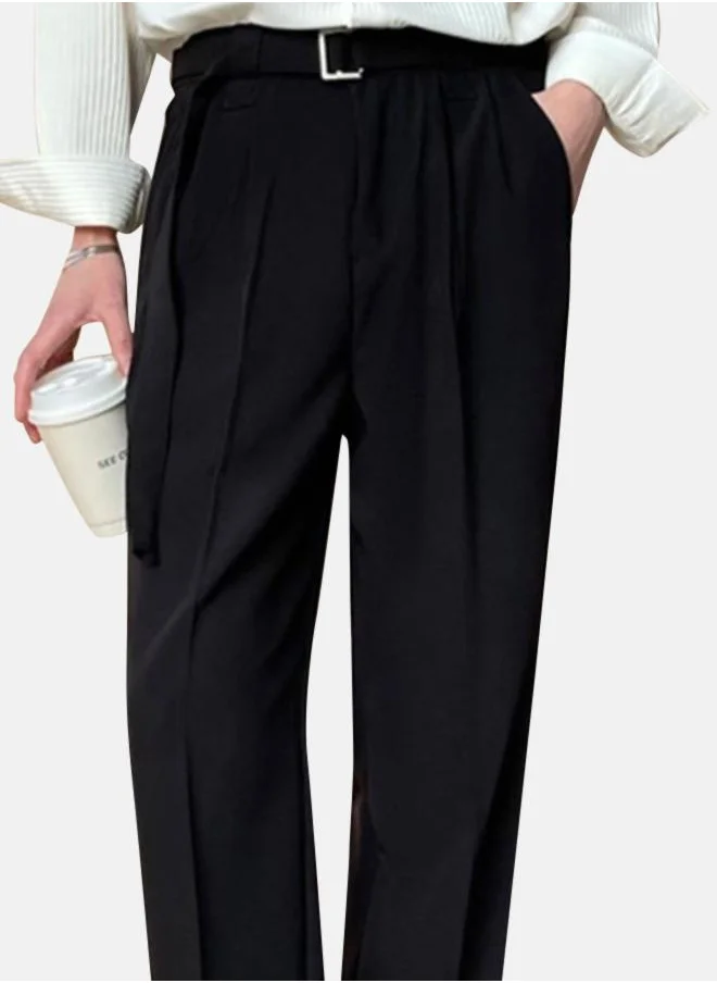 يونيكي Solid Wrinkle Free Pleated Trousers