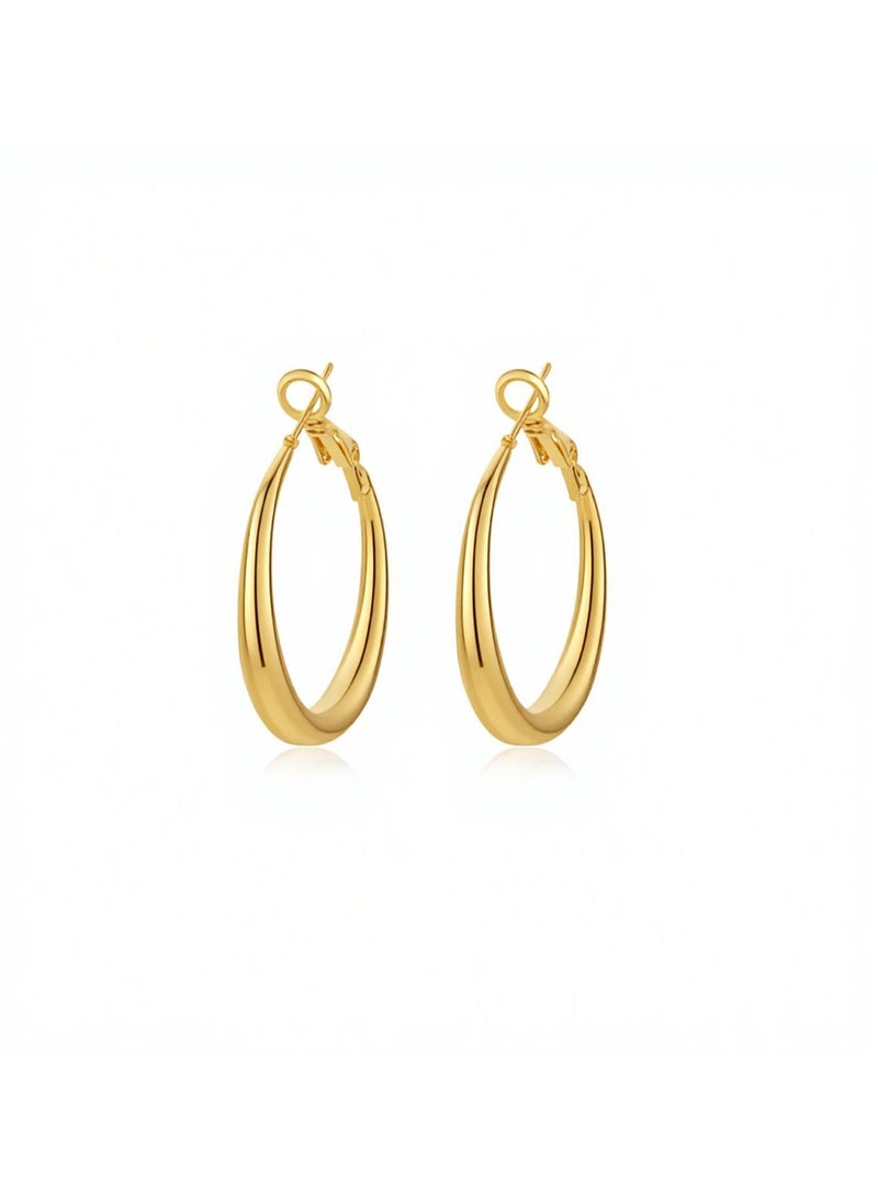 Women's Hoop Earrings, Lightweight Hypoallergenic Gold/Silver Circle Earrings for Daily Wear