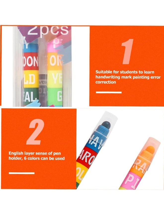 2pcs Practical High Grade Markers Multipurpose Highlighters for School and Office Strong Coverage Note Marking Pens for - Image 2