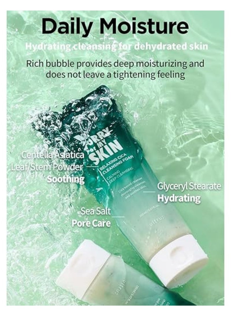 I'm SORRY For MY SKIN - I'm Sorry For My Skin Relaxing Cica Cleansing Foam – Gentle Cleansing Foam for Calm and Clear Skin with Centella Asiatica – Soothing and Hydrating Formula – 150ml - Image 1