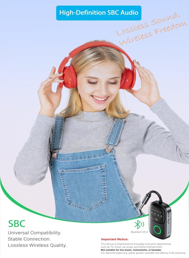 GMCELL Bluetooth Transmitter Receiver Aux Adapter: Connects 2 Headphones for Airplane TV Car Audio - Image 5