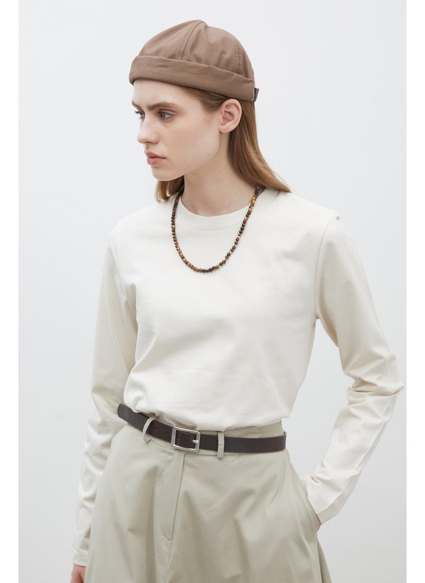 Manuka - Long Sleeve Fit Cotton T-shirt Vanilla - Image 1