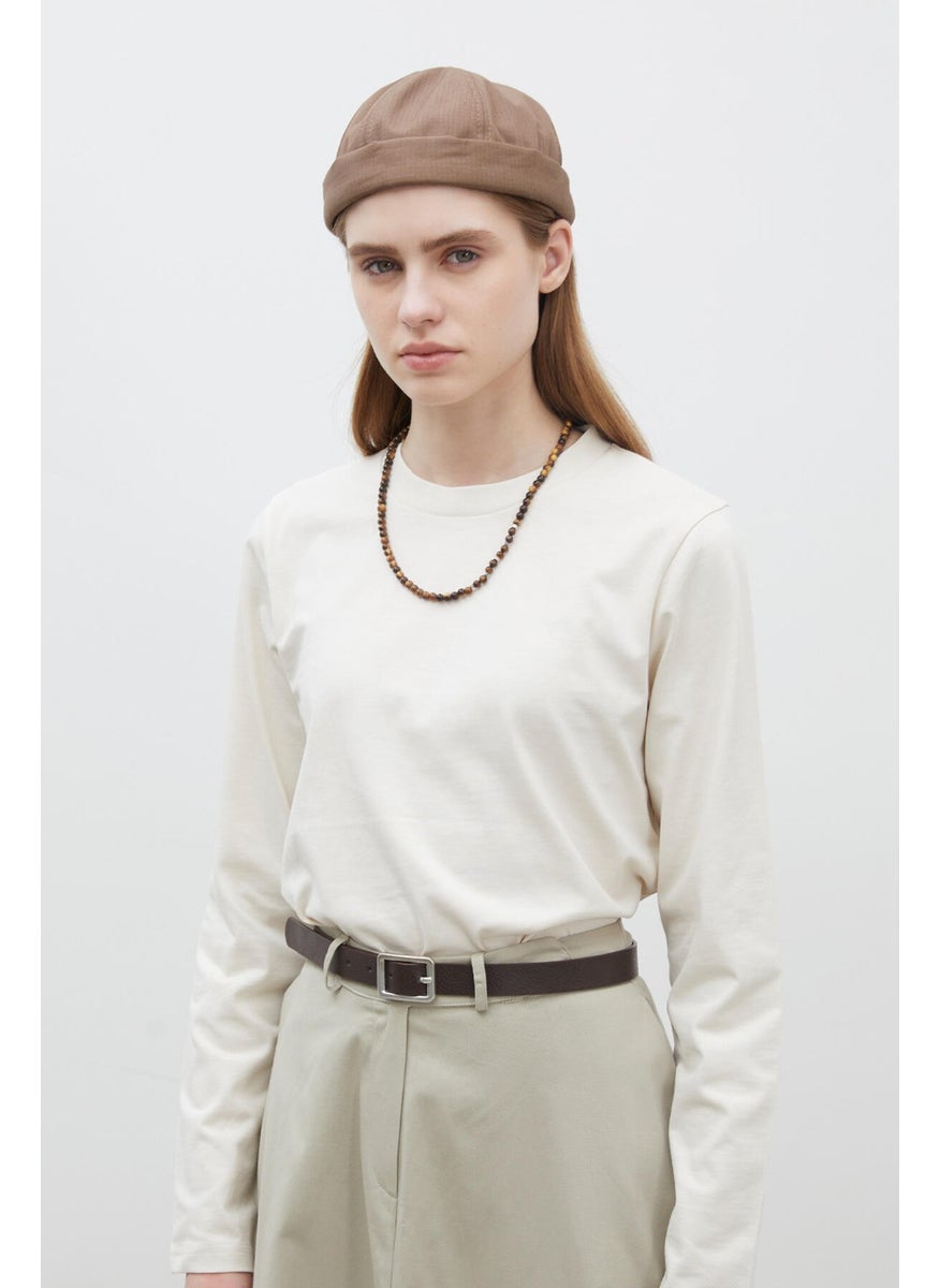 Manuka - Long Sleeve Fit Cotton T-shirt Vanilla - Image 1