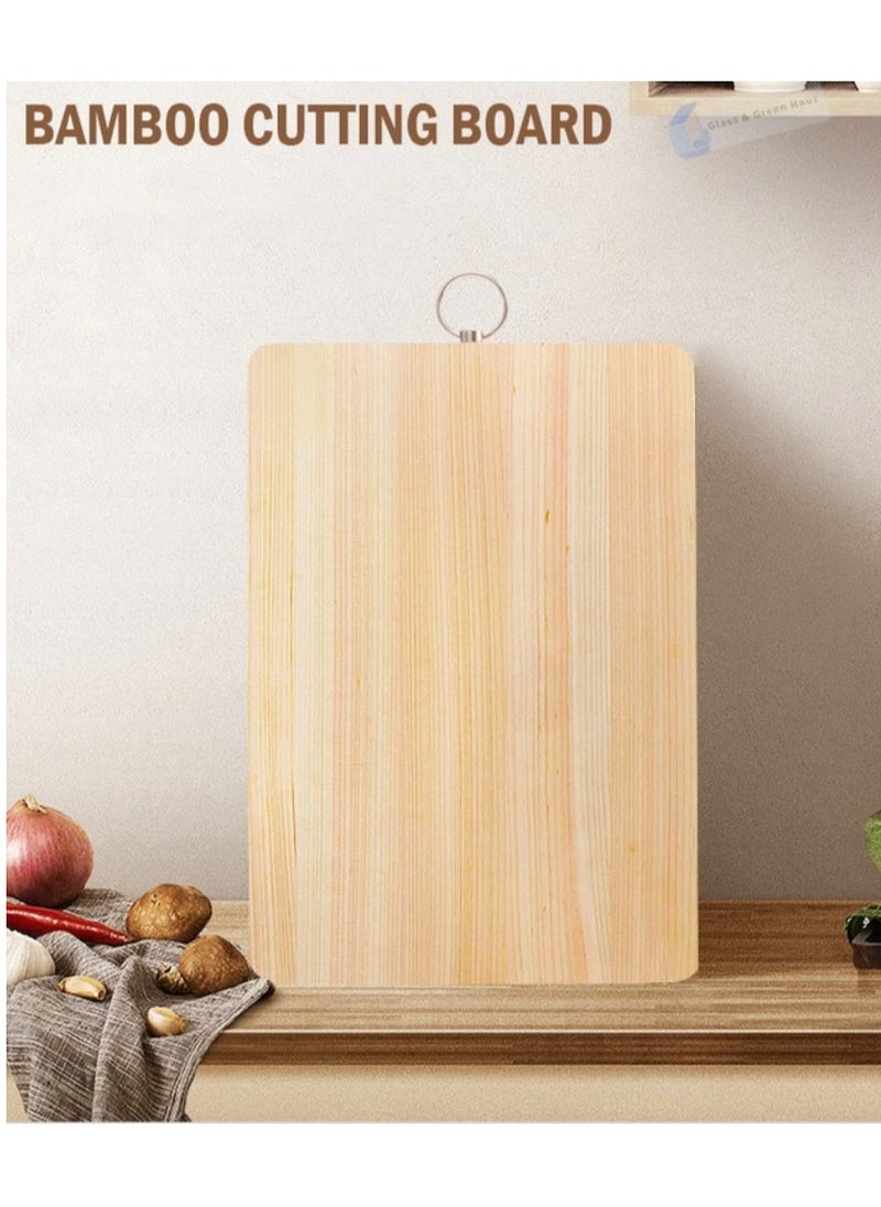 VIO Large Bamboo Wooden Cutting Chopping Dicing Serving Board for Vegetables Fruits Meat and Serving Cheese Breads Sushi Environment Friendly Moisture Resistant Long Lasting Size L 34 B 24 CM  - Image 5