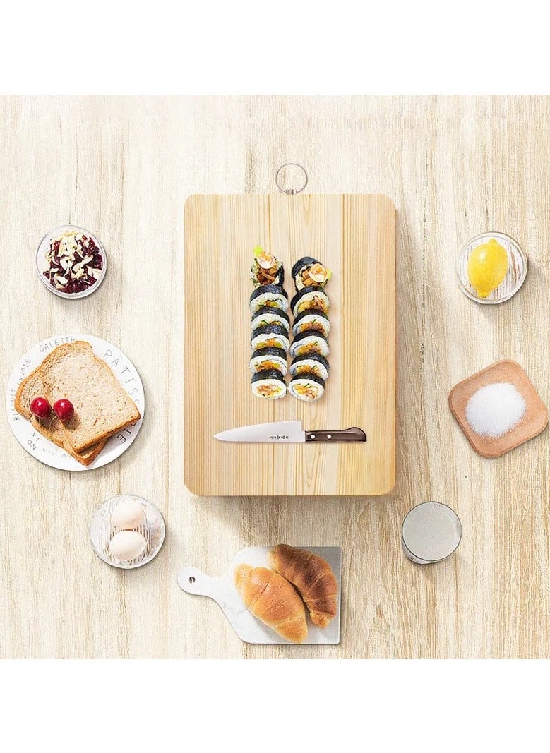 VIO Large Bamboo Wooden Cutting Chopping Dicing Serving Board for Vegetables Fruits Meat and Serving Cheese Breads Sushi Environment Friendly Moisture Resistant Long Lasting Size L 34 B 24 CM  - Image 2