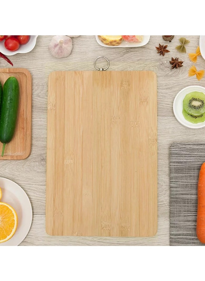 VIO Large Bamboo Wooden Cutting Chopping Dicing Serving Board for Vegetables Fruits Meat and Serving Cheese Breads Sushi Environment Friendly Moisture Resistant Long Lasting Size L 34 B 24 CM  - Image 3