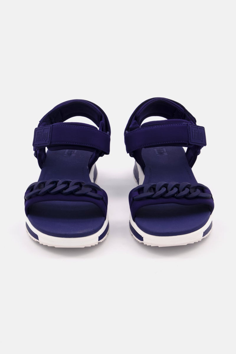 FitFlop Women Heda Chain Back Strap Sandals, Navy/White  - Image 2