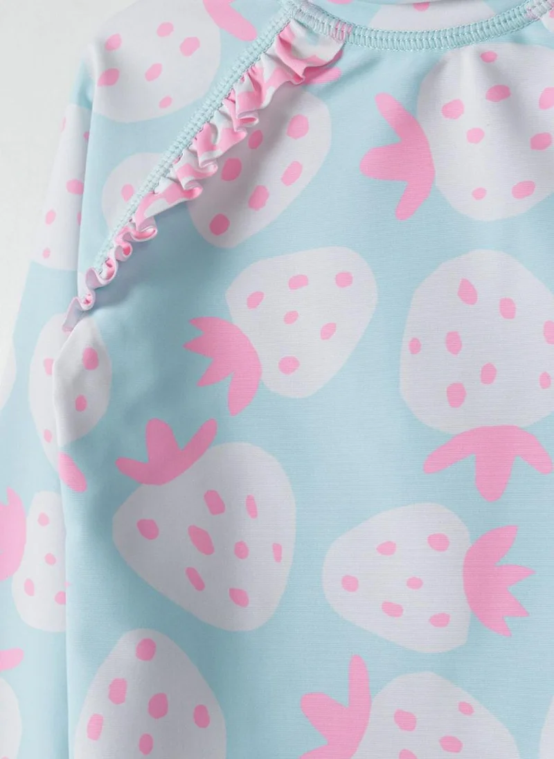 مينوتي KIds 2 Piece Long Sleeve Rash Top and Frilled Knickers