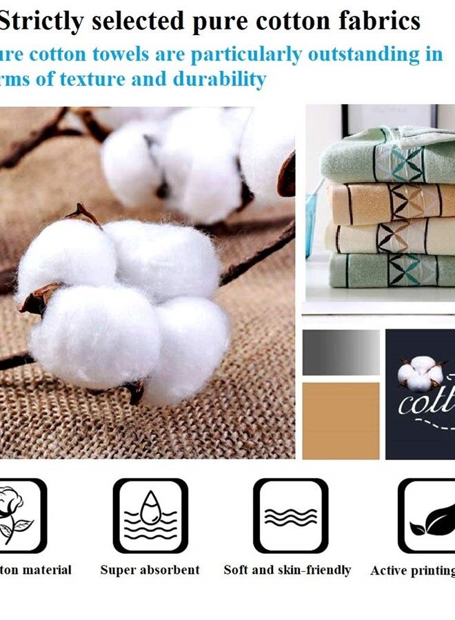 Newraturner 4 Pack Cotton Hand Towels,100% Cotton Face Towels, with Print Cotton Hand Towels, Super Soft and Highly Absorbent Hand Towel for Bathroom (14 x 30 Inch)(Maoj-4P) - Image 3