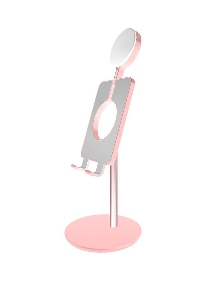 Loquat Desktop Smartphone Stand With LED Beauty Light Pink - Image 1