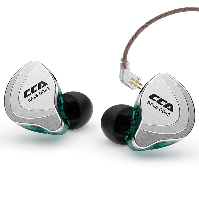 CCA C10 in Ear Monitor Headphone 10 Hybrid Drivers Wired Earbud 4BA 1DD HiFi IEM Earphones Stereo Noise Isolating Earphone with Detachable Cable for Musicians Singers Studio Audiophiles Dj PC - Image 2