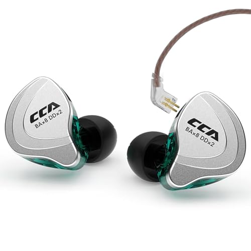 CCA C10 in Ear Monitor Headphone 10 Hybrid Drivers Wired Earbud 4BA 1DD HiFi IEM Earphones Stereo Noise Isolating Earphone with Detachable Cable for Musicians Singers Studio Audiophiles Dj PC - Image 1