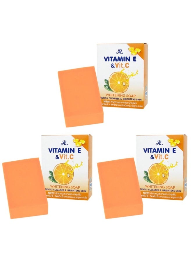 إيه آر 3 قطع إيه آر صابون تبييض  بفيتامينات E وC ، ينظف البشرة بلطف ويمنحها إشراقة ، 100 جرام - Image 1