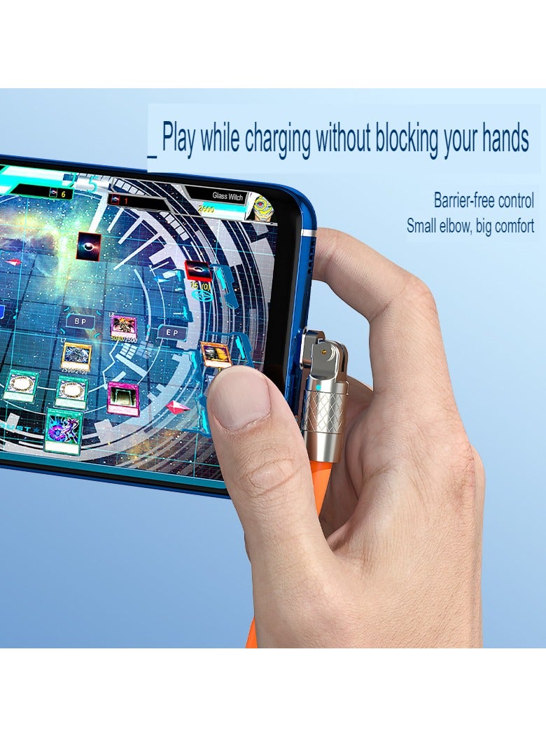 AROAQ Zinc Alloy Rotating Charging Cable, 2m USB To C Super Fast Charging Zinc Alloy PVC USB Cable, Durable Flexible Rotary Charge Cable, (2 Meters—type-c Bare Cable (Huawei, Letv Head) Purple) - Image 3