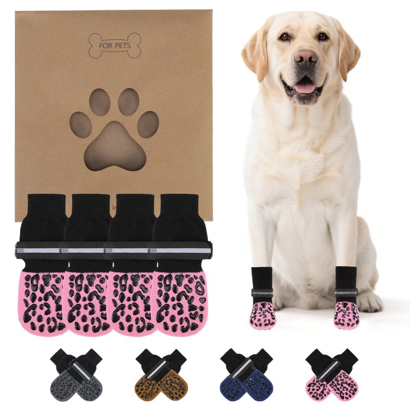 KOOLTAIL Anti Slip Dog Socks to Prevent Licking Paws,Dog Shoes for Hot Pavement, Reflective Traction Control Booties, Dogs Boots & Paw Protector for Hardwood Floors Small Medium Large Senior Dogs - Image 1