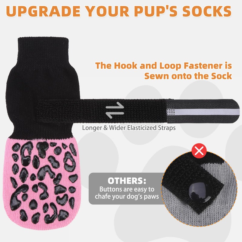 KOOLTAIL Anti Slip Dog Socks to Prevent Licking Paws,Dog Shoes for Hot Pavement, Reflective Traction Control Booties, Dogs Boots & Paw Protector for Hardwood Floors Small Medium Large Senior Dogs - Image 4