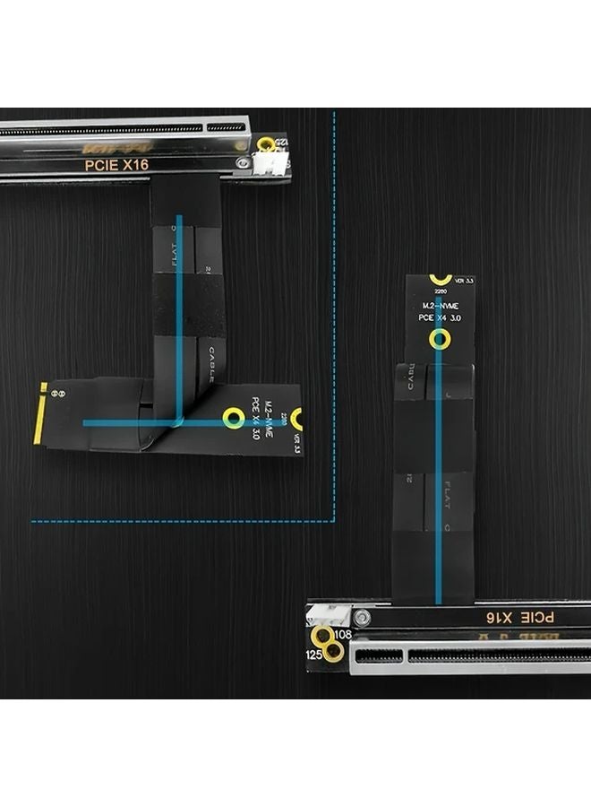 M2 To PCIe 3.0 X16 Riser Card 7 87inch Extension Cable For NVME SSD GPU Graphics Card - Image 3