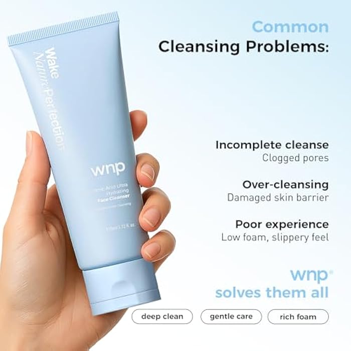 WNP Centella & 4D Hyaluronic Acid Ultra-Hydrating Gentle Face Cleanser with 50% Amino Acid, Ceramide & Centella Asiatica. Gentle Daily Facial Wash for Dry & Sensitive Skin. Vegan SkinCare - Image 4