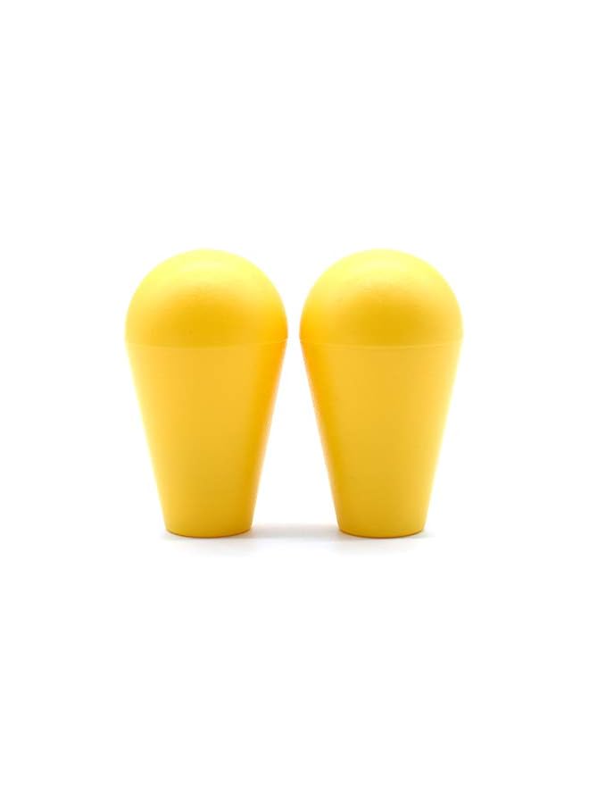 2 Pcs Arcade Joystick Oval Bat Top Topper Knob Ball Top Handle Knob American Type Style Yellow and Yellow for Zippy SANWA SEIMITSU Arcade1up Machine Console Cabinet New, HY-PJ092-17