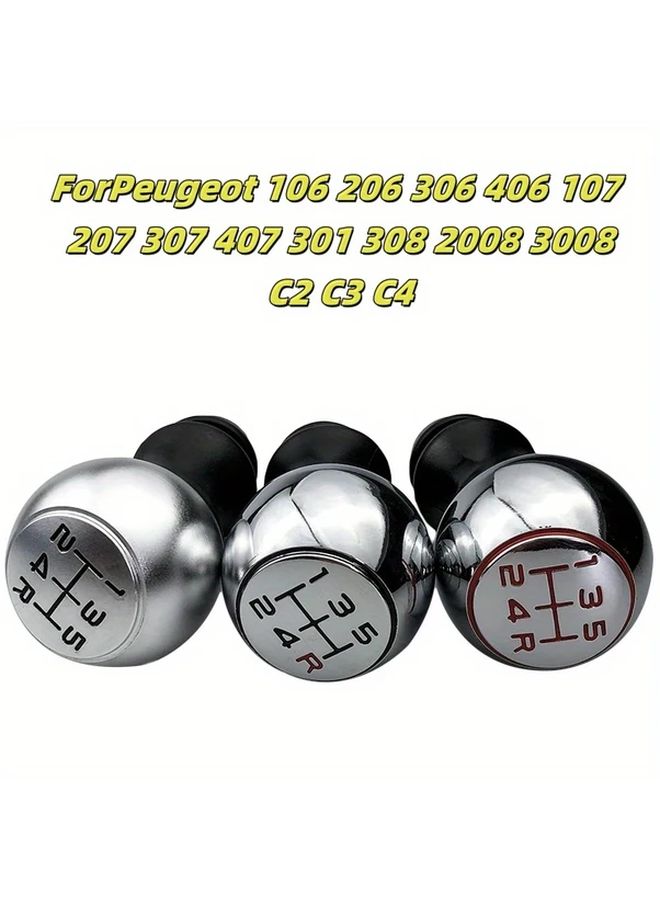 Red 5 Speed Alloy Gear Shift Knob with Lever Adapter Compatible for Peugeot Citroen Models - Image 3