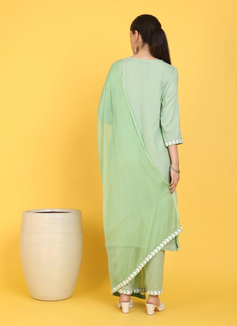 Kaari Rayon Straight 7525 Women's Kurtas & Kurtis (KAAASS25WSKD-70051_Pista Green - Image 5