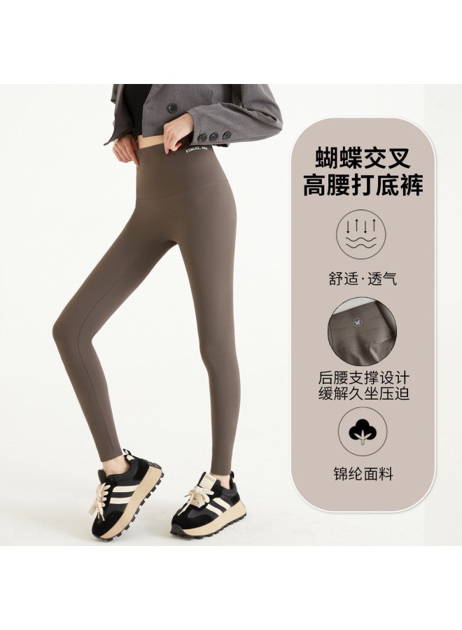 pincai Nylon Cool Butterfly Cross Leggings Large Size High Waist Tummy Control Yoga Pants Slimming Shark Pants Women'S Barbie Pants - Image 2