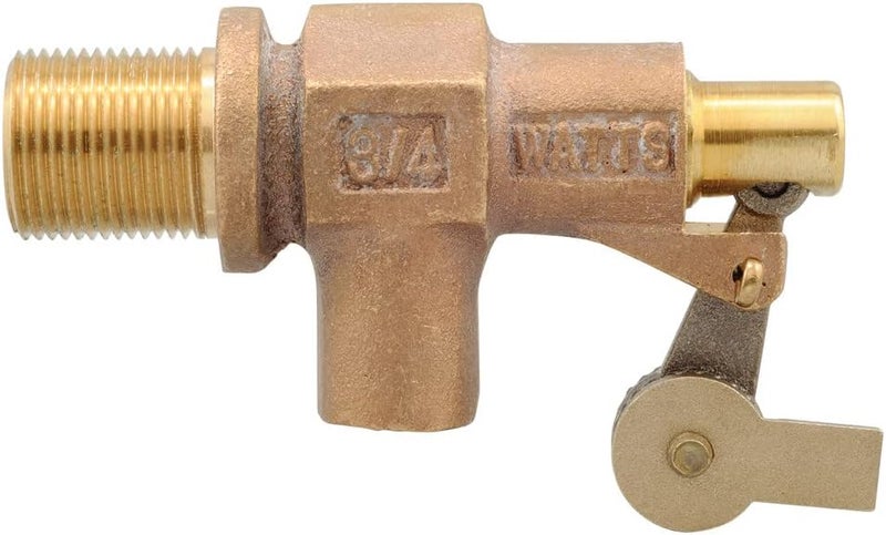 watts ST750 Series 3/4" Bronze Standard Duty Float Valve, Male NPT Inlet & Outlet, Machined Flange, Serrated Arms, Replaceable Seals, Pivot Arm & Plunger Assembly, Max Working Temperature 180° F - Image 1