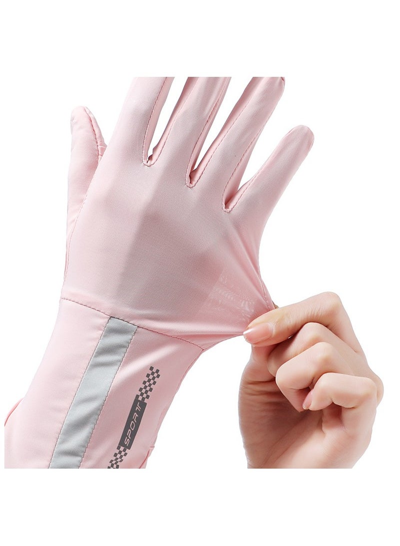 قفازات UPF 50+ سريعة الجفاف ومضادة للانزلاق للنساء | حماية من الشمس متعددة الرياضات (القيادة/ركوب الدراجات/الأنشطة الخارجية) بتصميم شاشة تعمل باللمس - خفيفة الوزن وجيدة التهوية (أسود). - Image 4