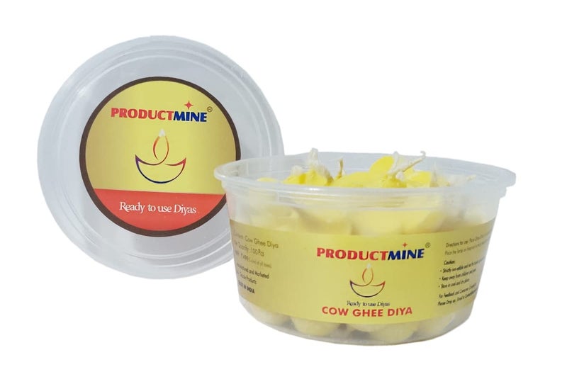 PRODUCTMINE PRODUCTMINE Cow Ghee Diya 50 Diyas Cotton Wick for Puja and Special Occasions - Image 1
