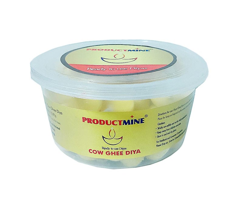 PRODUCTMINE PRODUCTMINE Cow Ghee Diya 50 Diyas Cotton Wick for Puja and Special Occasions - Image 3
