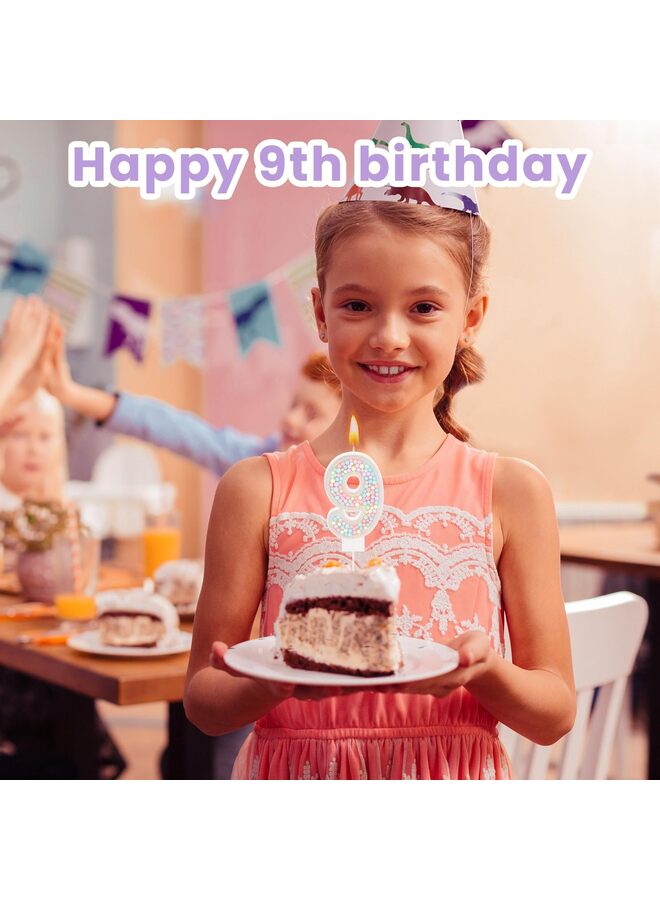 LAMAY Birthday candle set, containing 12 spiral candles, suitable for decorating cakes for boys and girls, wedding anniversary party cakes (number 9). - Image 5