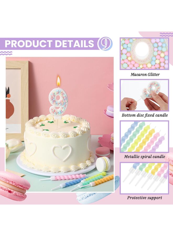 LAMAY Birthday candle set, containing 12 spiral candles, suitable for decorating cakes for boys and girls, wedding anniversary party cakes (number 9). - Image 3
