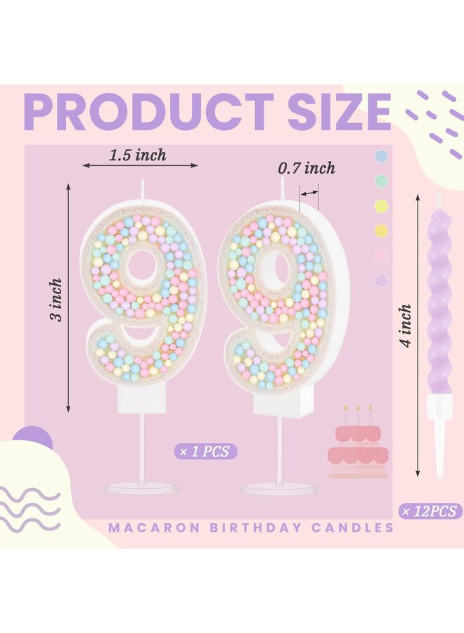 LAMAY Birthday candle set, containing 12 spiral candles, suitable for decorating cakes for boys and girls, wedding anniversary party cakes (number 9). - Image 2