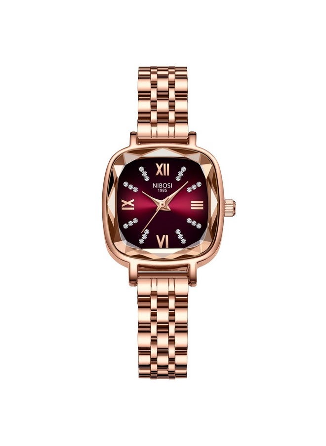 NIBOSI - NIBOSI Women Watches Analog Rose Gold Square Dial and Band Women's Stainless Steel Watch for Girls&Miss&Ladies Diamond Studded with Stylish Watches Waterproof - Image 1