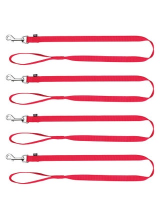 Classic Lead | Nylon Adjustable Dog Lead With Stainless Steel Hooks |Padded Loop Gives A Comfortable Grip - (4 Ft./15 Mm, Xs-S) Red (Pack Of 4) - pzsku/Z05A73710A45FA904536EZ/45/_/1728311745/d5f42f44-da8f-4c41-9830-3d92edf80e99