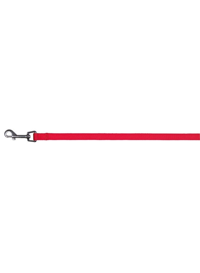 Classic Lead | Nylon Adjustable Dog Lead With Stainless Steel Hooks |Padded Loop Gives A Comfortable Grip - (4 Ft./15 Mm, Xs-S) Red (Pack Of 4)