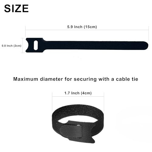 Birch 130 PCS 6 Inch Reusable Cable Ties Adjustable Cord Straps, Hook & Loop Wire Organizer for Home, Office & Electronics Cable Management - Image 2