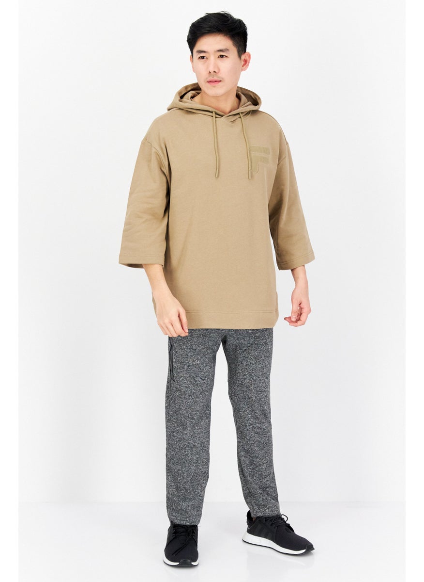 FILA Men Sportswear Fit Training Hoodie, Tan  - Image 2