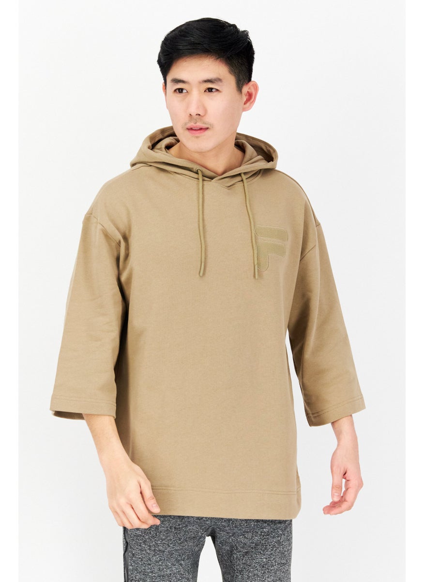 FILA Men Sportswear Fit Training Hoodie, Tan  - Image 1
