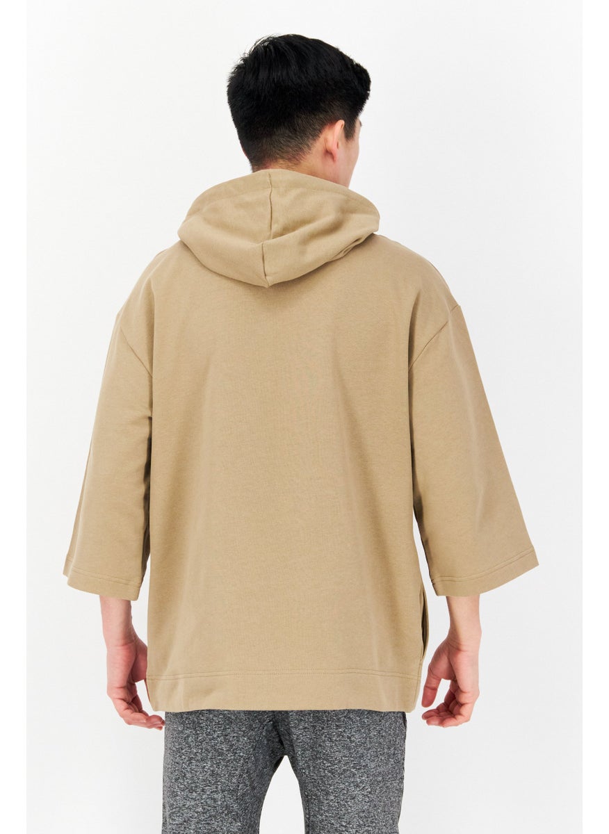 FILA Men Sportswear Fit Training Hoodie, Tan  - Image 3