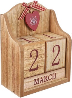 Generic Wooden Calendar Blocks Perpetual Desk Calendar Block Office Desk Calendar Vintage Rustic Home Decorations Office Supplies Gifts  - Image 2