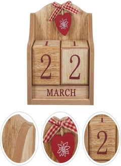 Generic Wooden Calendar Blocks Perpetual Desk Calendar Block Office Desk Calendar Vintage Rustic Home Decorations Office Supplies Gifts  - Image 3