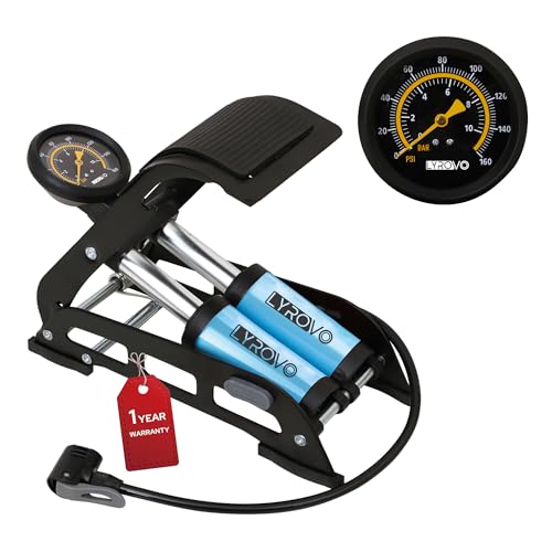 Lyrovo Tyre Inflator for Car Manual - Double Cylinder Portable Foot Air Pump for car Bike and Cycle - Image 1