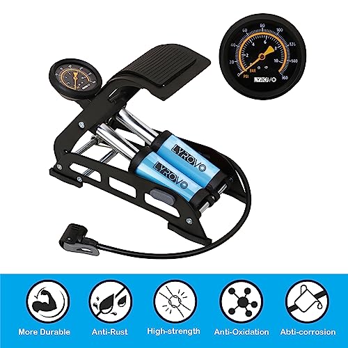 Lyrovo Tyre Inflator for Car Manual - Double Cylinder Portable Foot Air Pump for car Bike and Cycle - Image 5